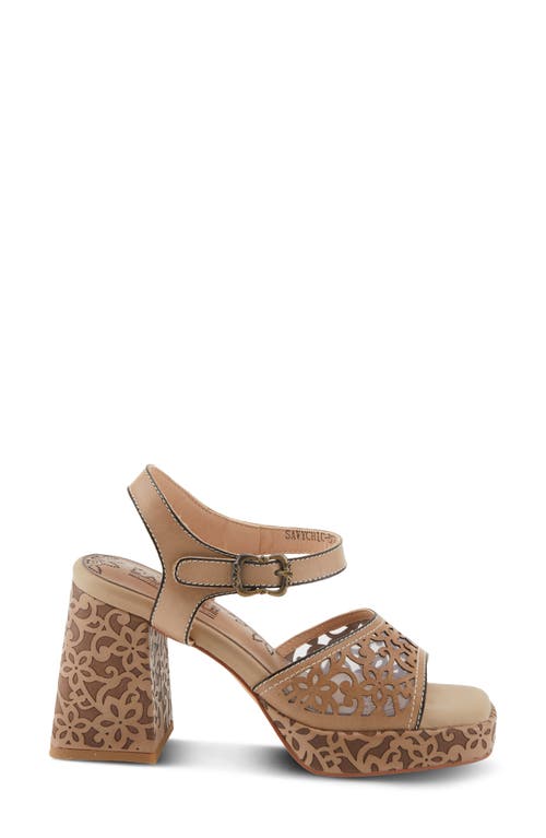 Shop L'artiste By Spring Step Savychic Square Toe Sandal In Beige