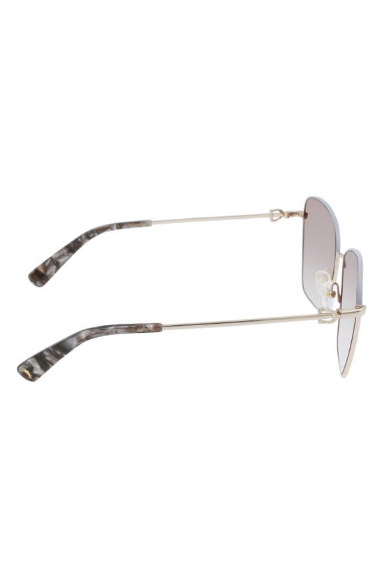 Longchamp Amazone 59mm Rectangle Sunglasses In Gold/ Azure