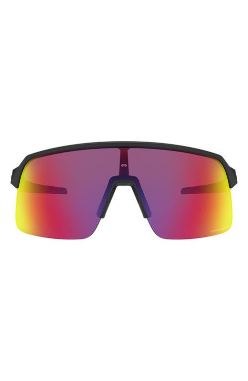 Oakley Sutro Lite 139mm Prizm Polarized Semi Rimless Wrap Shield Sunglasses in Matte Black/Prizm Road at Nordstrom