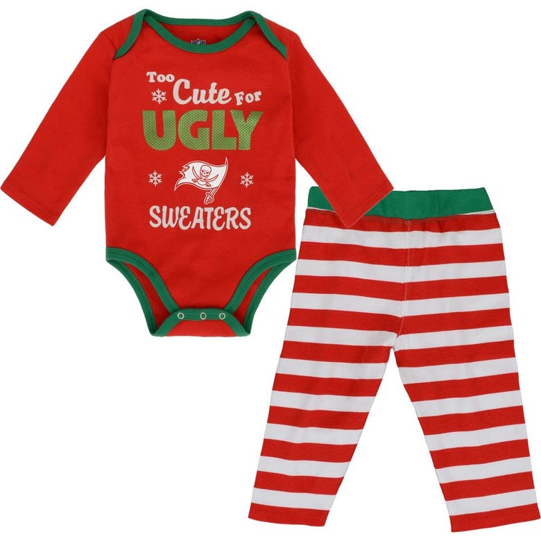 Outerstuff Babies' Girls Infant Red Tampa Bay Buccaneers Too Cute Long Sleeve Bodysuit & Pants Set