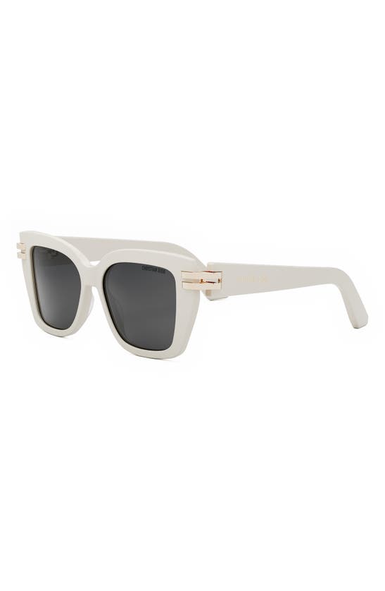Shop Dior C S1i 52mm Square Sunglasses In Ivory / Smoke