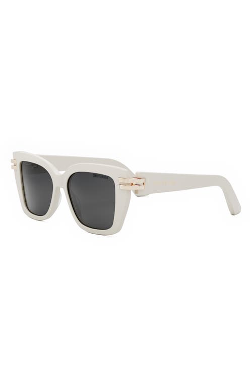 Shop Dior C S1i 52mm Square Sunglasses In Ivory/smoke