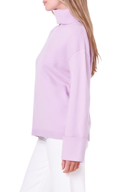 Shop English Factory Oversize Turtleneck Sweater In Lilac