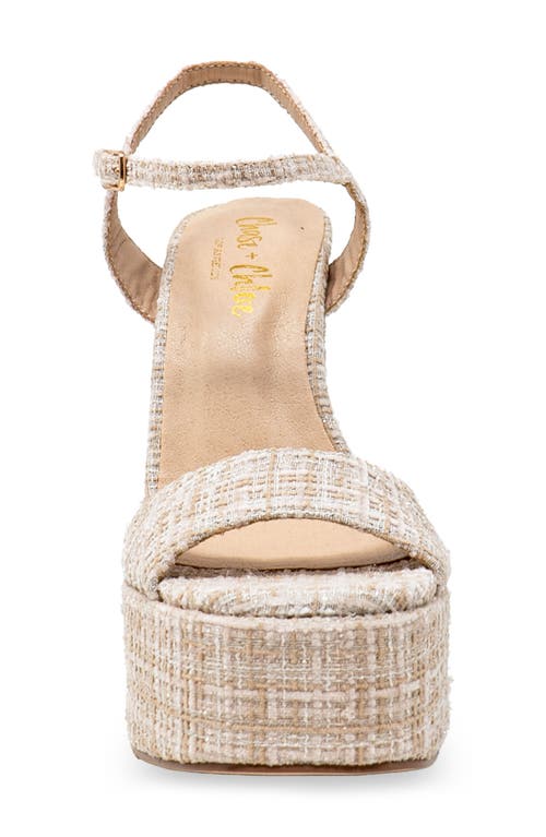 CHASE & CHLOE CHASE AND CHLOE TWEED PLATFORM SANDAL