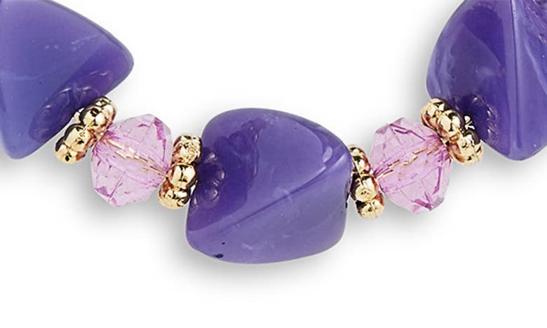 Shop Area Stars Beaded Frontal Hoop Earrings In Purple