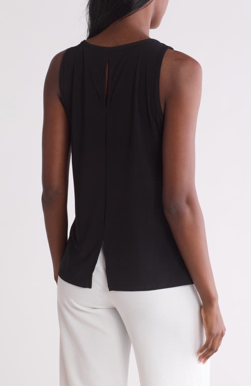 Shop Vince Camuto V-neck Split Back Tank In Rich Black