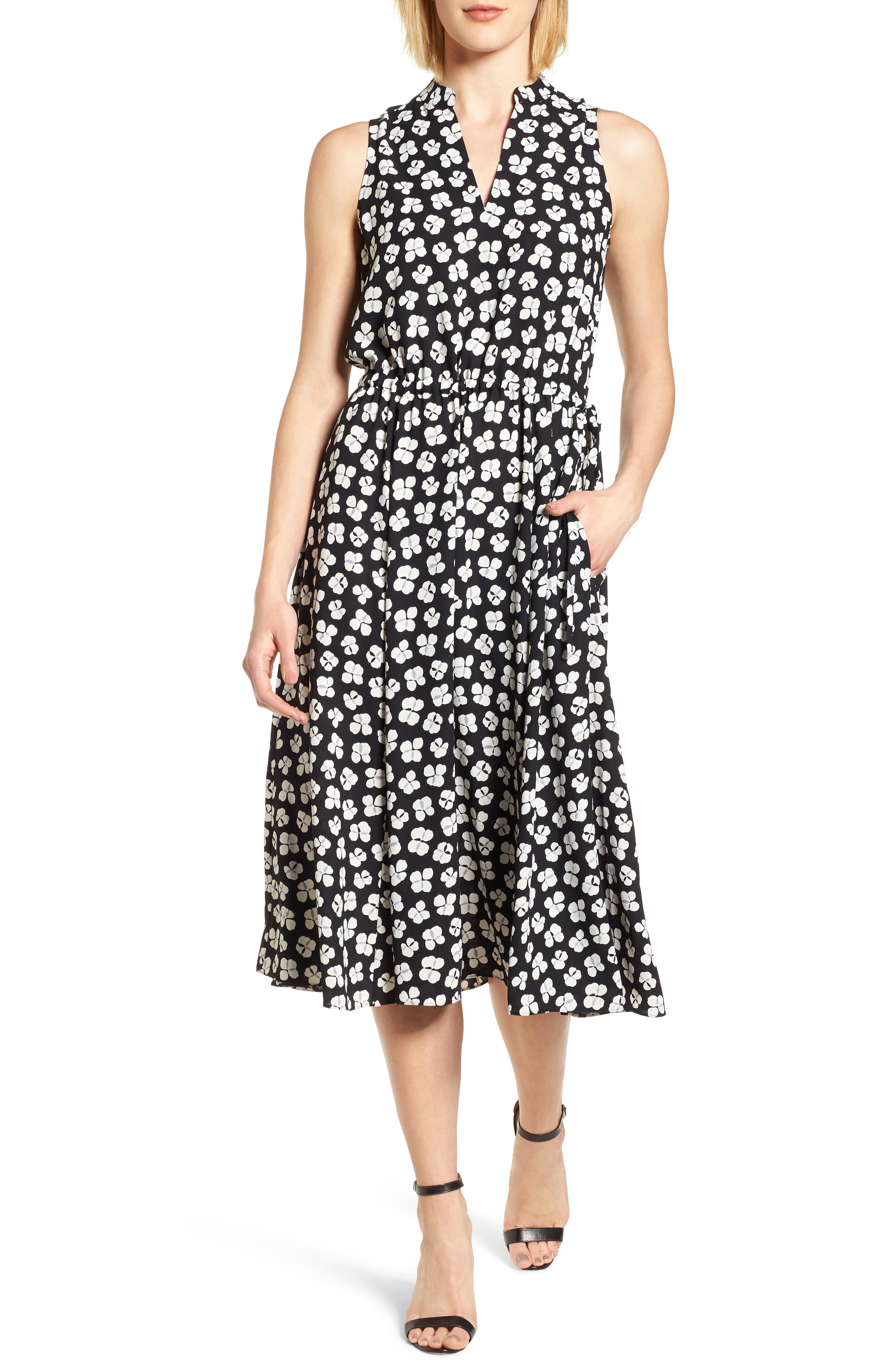 anne klein drawstring midi dress