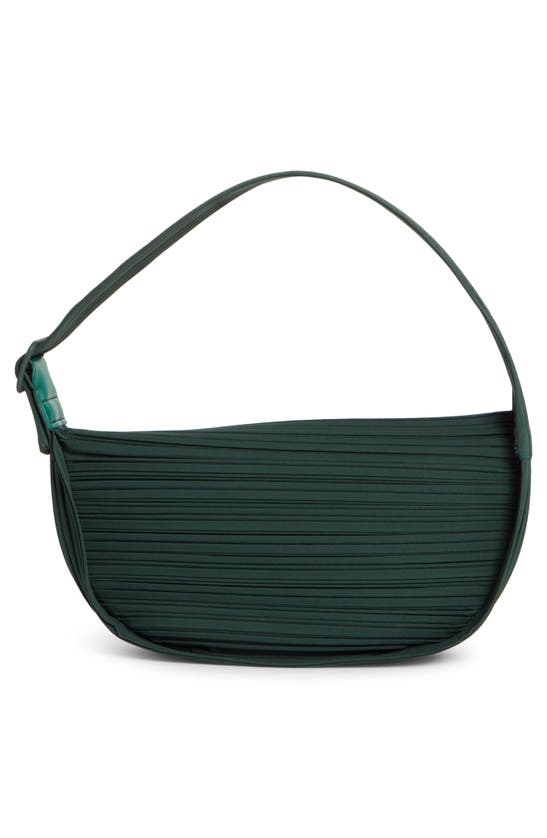 Shop Issey Miyake Pleated Half Moon Handbag In Green