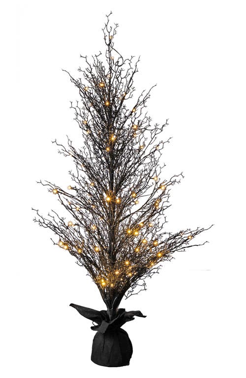 Nearly Natural 5ft. Pre-lit Halloween Black Twig Artificial Fall In Black