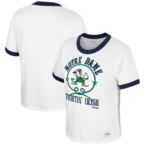 Women's '47 Navy Notre Dame Fighting Irish Sporty V-Neck Crop Top