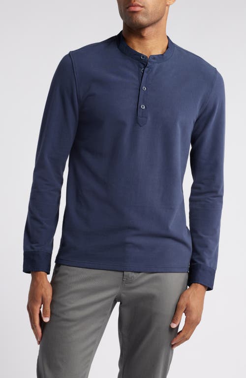 Shop Rails Dremond Long Sleeve Stretch Cotton Henley In Perfect Navy