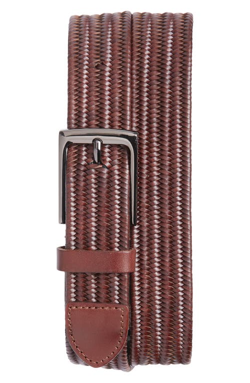 Shop Nordstrom Diego Woven Leather Stretch Belt In Brown Chocolate