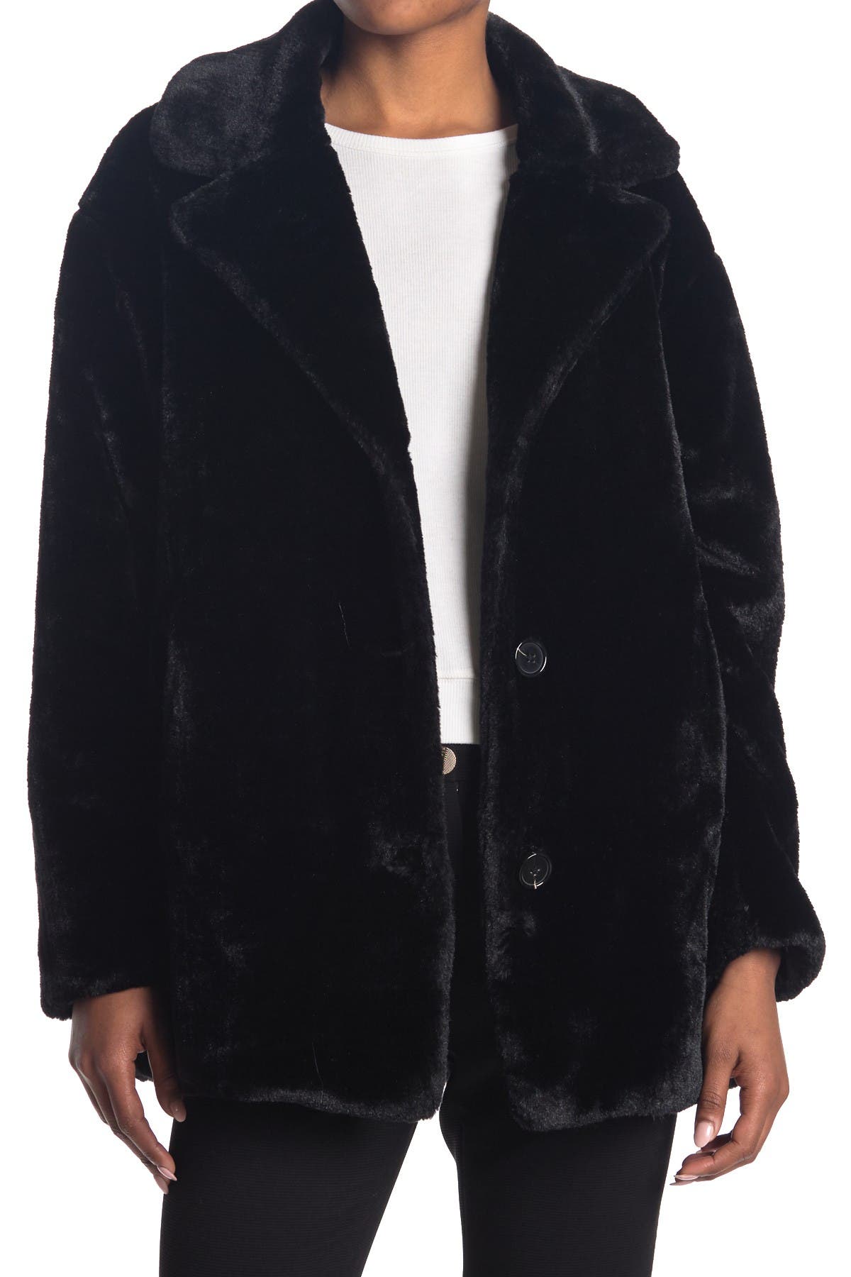 Kensie | Faux Fur Notch Collar Coat | Nordstrom Rack