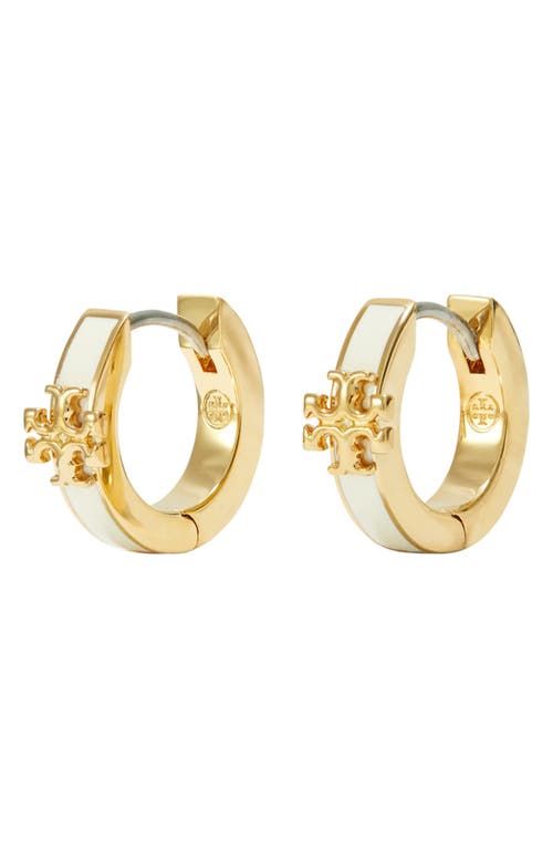 Tory Burch Kira Enamel Huggie Earrings In Gold