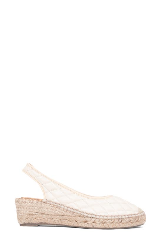 Shop Patricia Green Valencia Slingback Wedge Espadrille In Quilted Beige