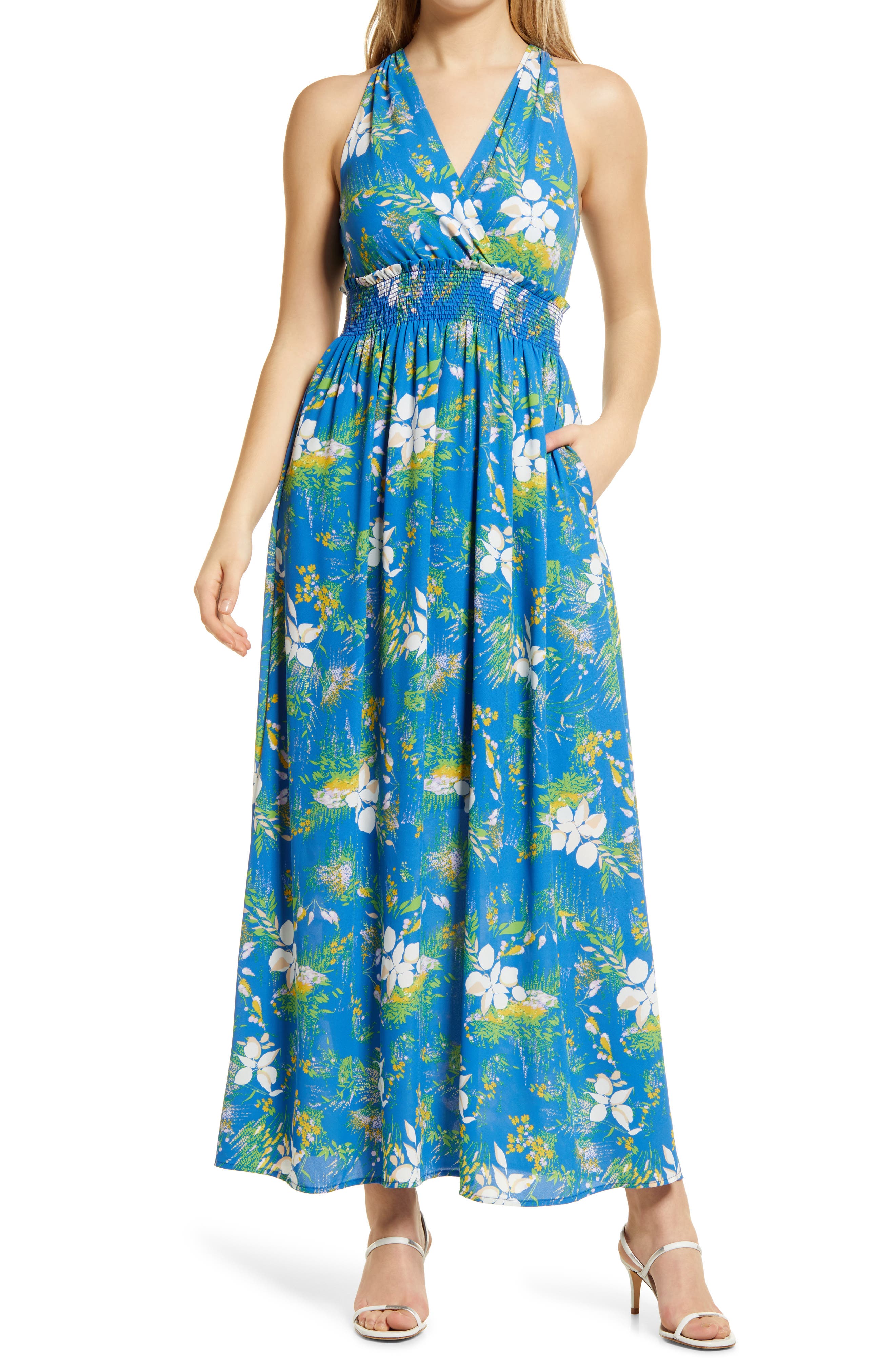Halogen® Wrap Front Halter Dress 