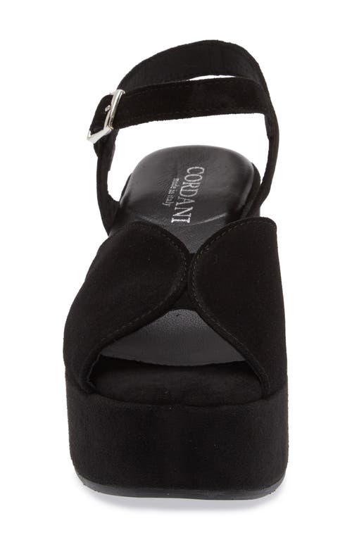 Cordani Jenna Platform Wedge Sandal In Crosta Nero