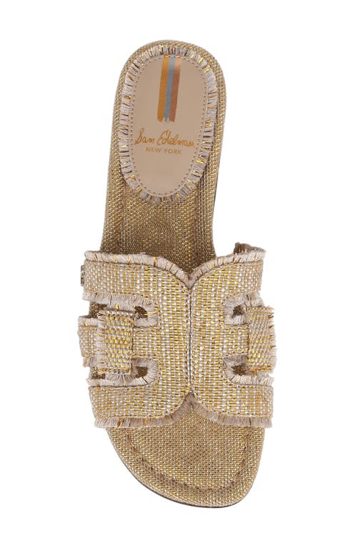 Shop Sam Edelman Bay Fray Slide Sandal In Gold Quartz