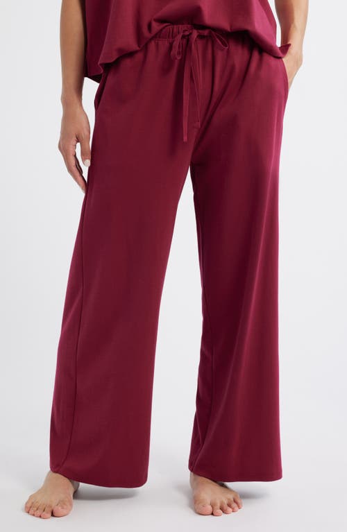 EILEEN FISHER SLEEP Organic Cotton Wide Ankle Sleep Pants in Roseberry 