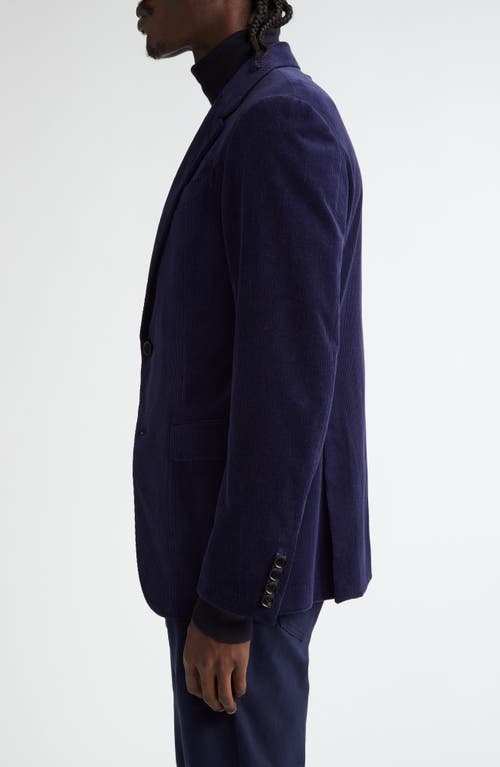 Zegna Cashco Stretch Cotton & Cashmere Corduroy Blazer In Navy