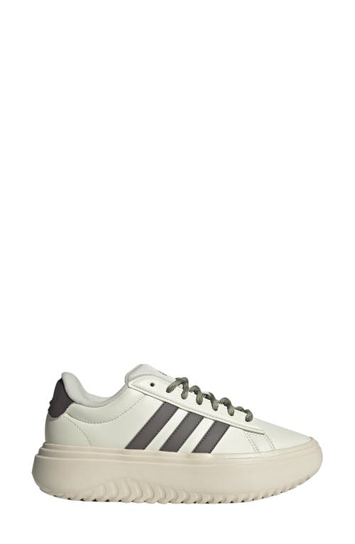 Adidas Originals Adidas Grand Court Platform Sneaker In Off White/charcoal/white