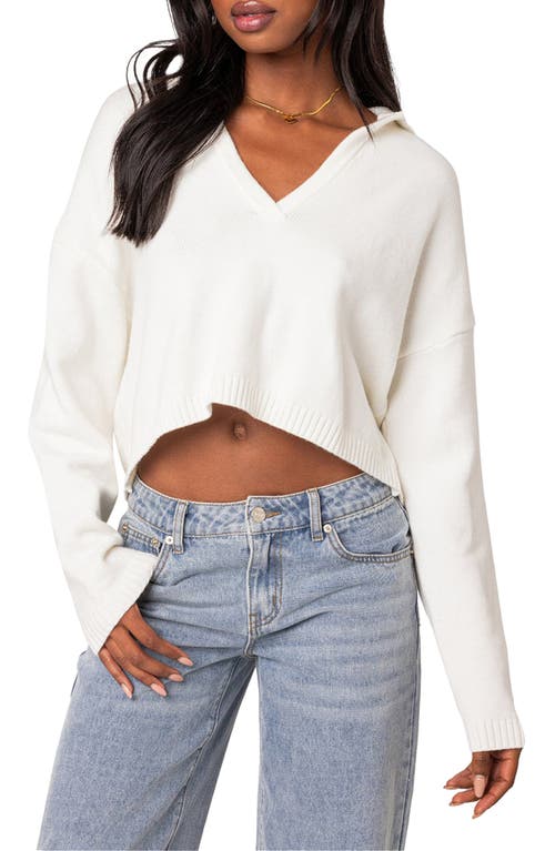 EDIKTED Marcie Oversize Crop Sweater Cream at Nordstrom,