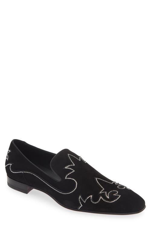 Shop Christian Louboutin Dandysiago Embellished Loafer In Black