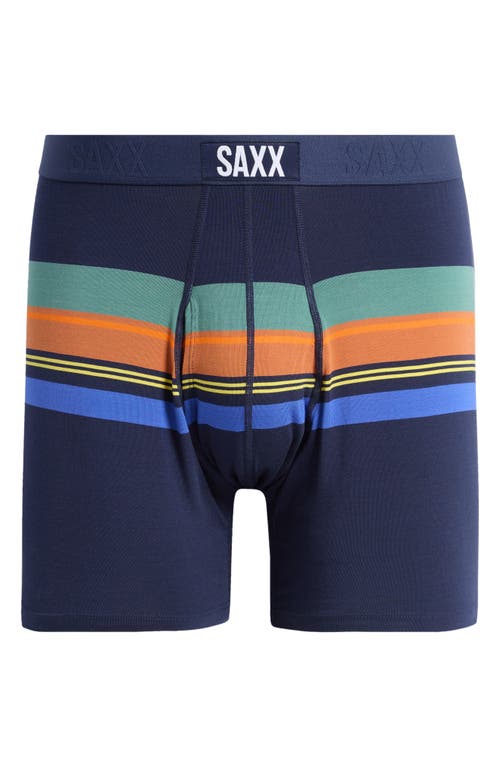 Shop Saxx Ultra Super Soft Relaxed Fit Boxer Briefs In League Stripe-navy