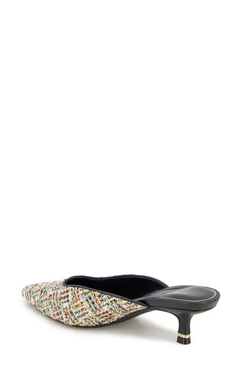 Kenneth Cole Margo Kitten Heel Mule In Metallic Multi Fabric