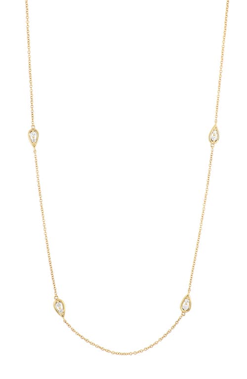 Bony Levy Florentine Diamond Pear Station Necklace in 18K Yellow Gold at Nordstrom