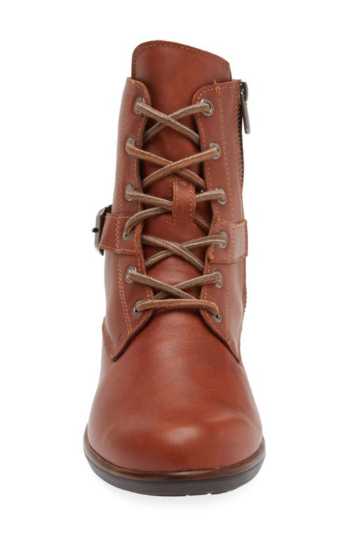 Naot Alize Zip Combat Boot In Brown Peanut Leather