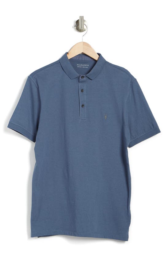 Allsaints Vidal Polo Shirt In Misty Blue