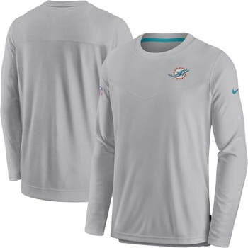 Nike Men's Nike Gray Miami Dolphins Sideline Lockup Performance Long Sleeve  T-Shirt