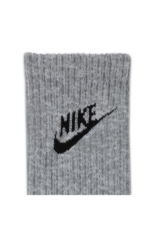 Shop Nike Dri-fit Everyday Plush Cushioned Crew Socks In Particle Grey/black