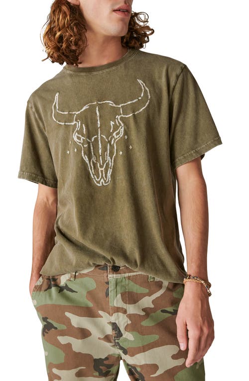 Lucky Brand Steer Skull Graphic T-Shirt in Beech at Nordstrom, Size X-Large
