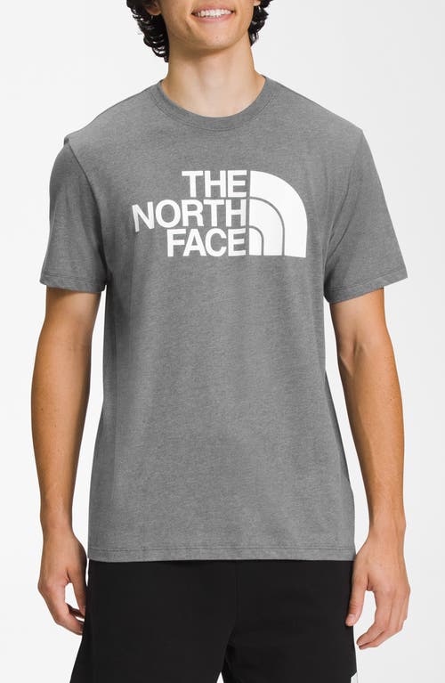 Shop The North Face Half Dome Logo Graphic T-shirt In Tnf Medium Grey Heather/white