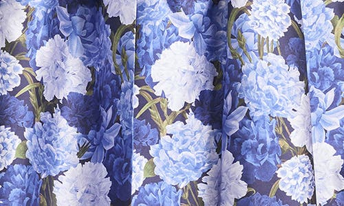Sachin & Babi Brooke Pleated Floral-print Gown In Rosa Azurro