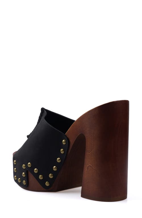 Zigi Yama Platform Slide Sandal In Black Leather