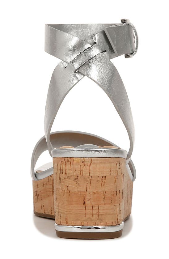 Shop Franco Sarto Presley Ankle Strap Platform Wedge Sandal In Silver