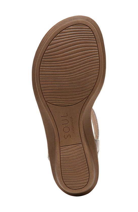 Natural Soul Solo Ankle Strap Sandal In Warm Silver Synthetic