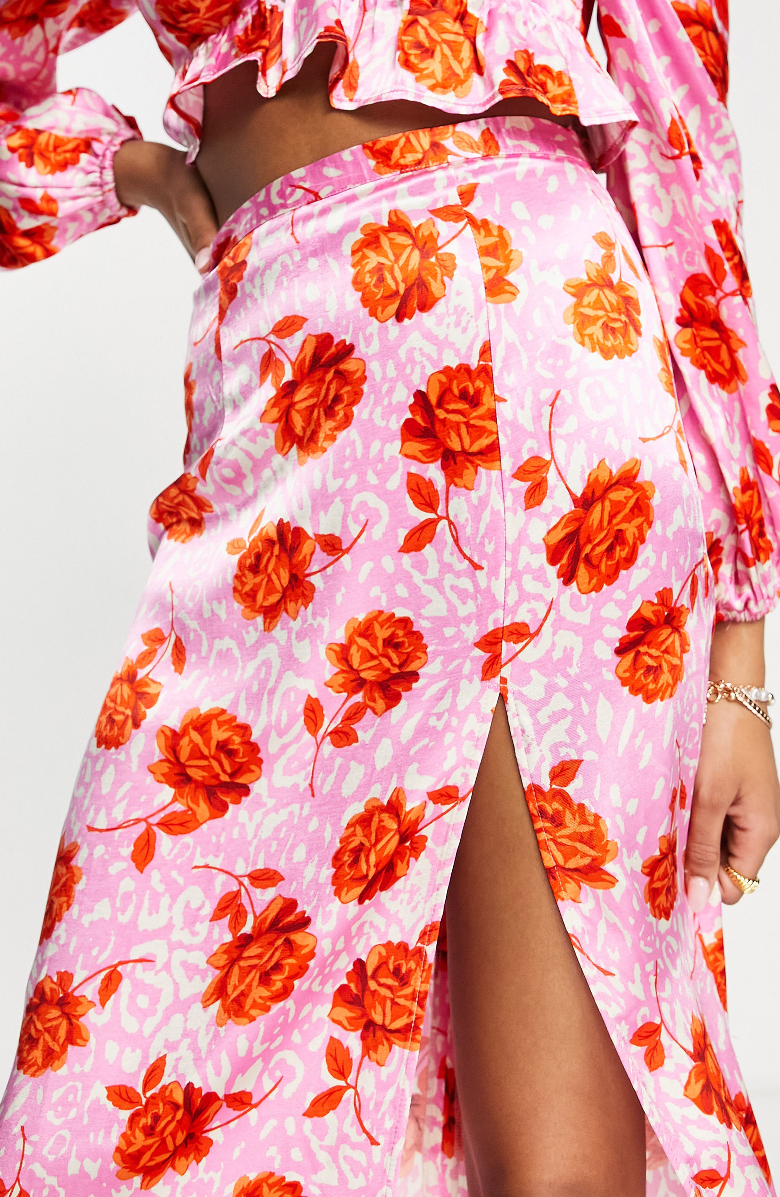 topshop rose skirt