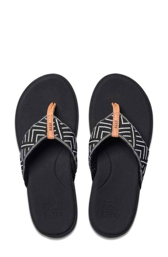 Reef Cushion Cloud Platform Flip Flop In Black Geo