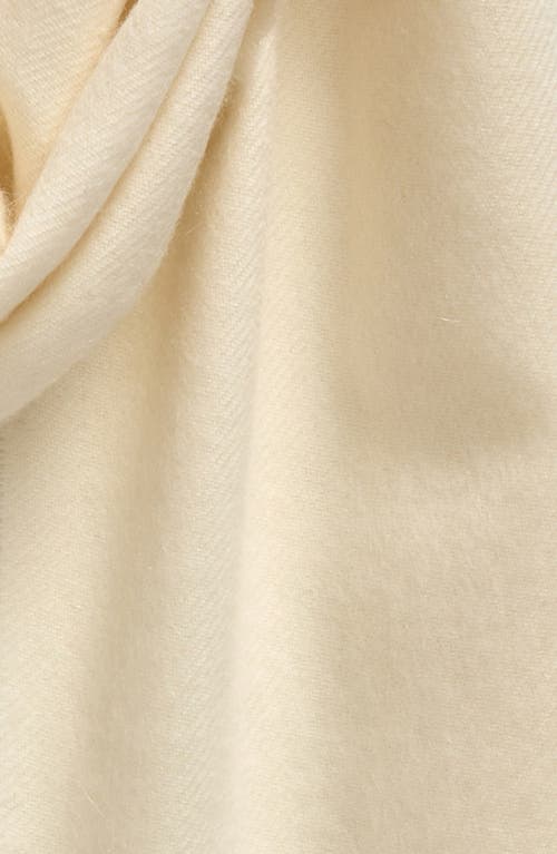 Johnstons Of Elgin Cashmere Fringe Scarf In White