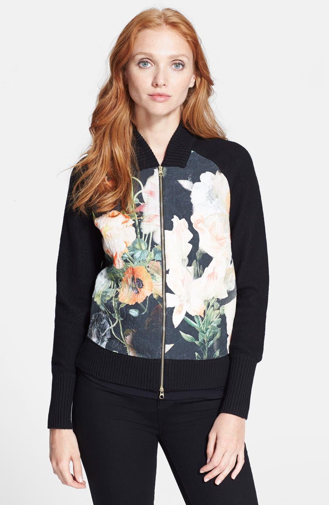 Ted Baker London 'Lyndsy' Floral Print Bomber Jacket Nordstrom
