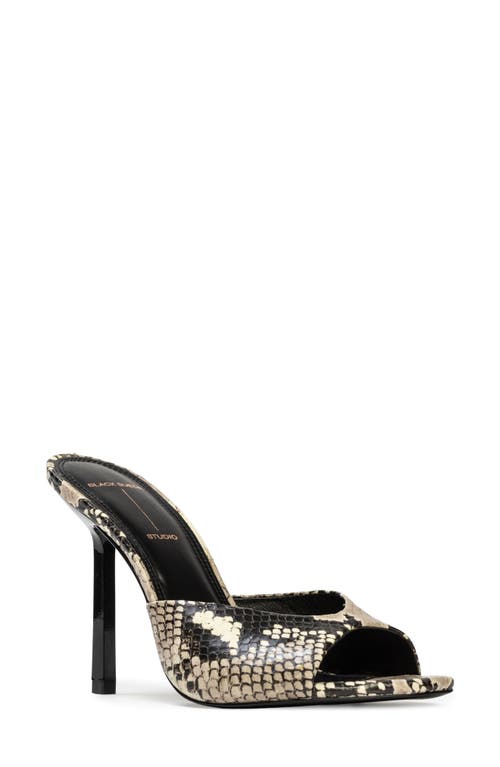 Black Suede Studio Nori 100 Sandal In Peyote Snake