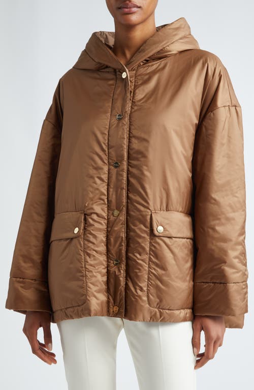 Max Mara Greenmo Insulated Hooded Jacket In Caramel