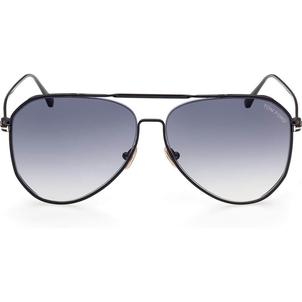 Tom Ford Charles-02 60mm Aviator Sunglasses In Blue