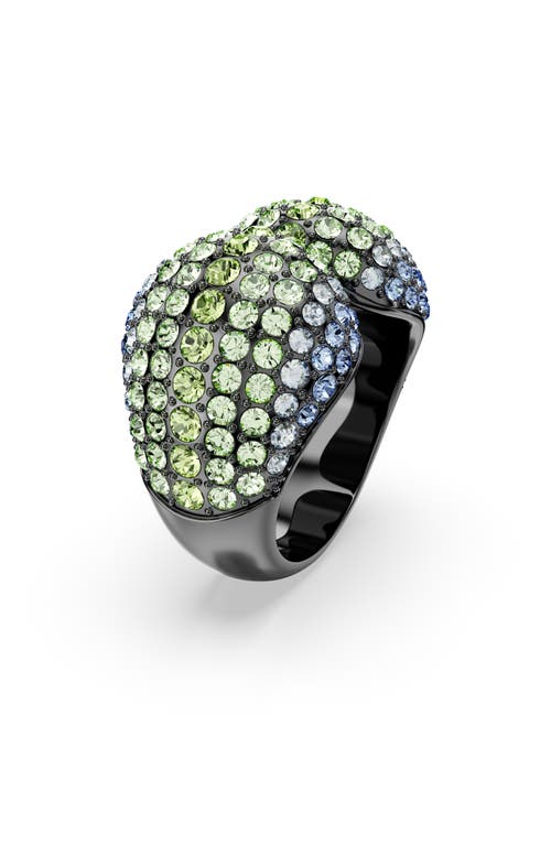 Swarovski Sublima Crystal-embellished Cocktail Ring In Green