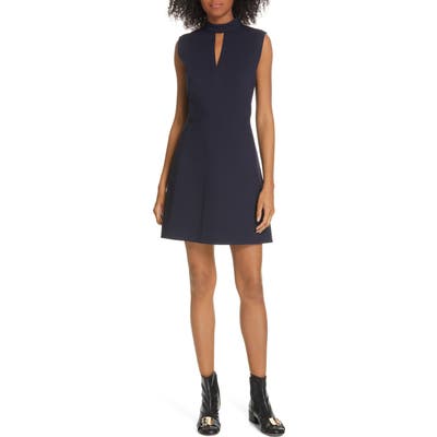 Tibi Bonded Knit Minidress, Blue