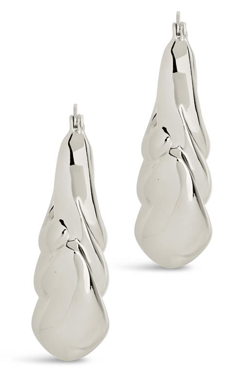 Sterling Forever Manon Hoop Earrings In Silver